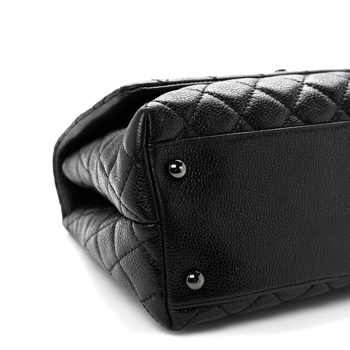 Caviar Quilted Small Coco Handle Flap So Black