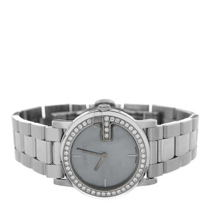 Gucci Stainless Steel Diamond Bezel Mother of Pearl 27mm 101L Quartz Watch 2 of 6