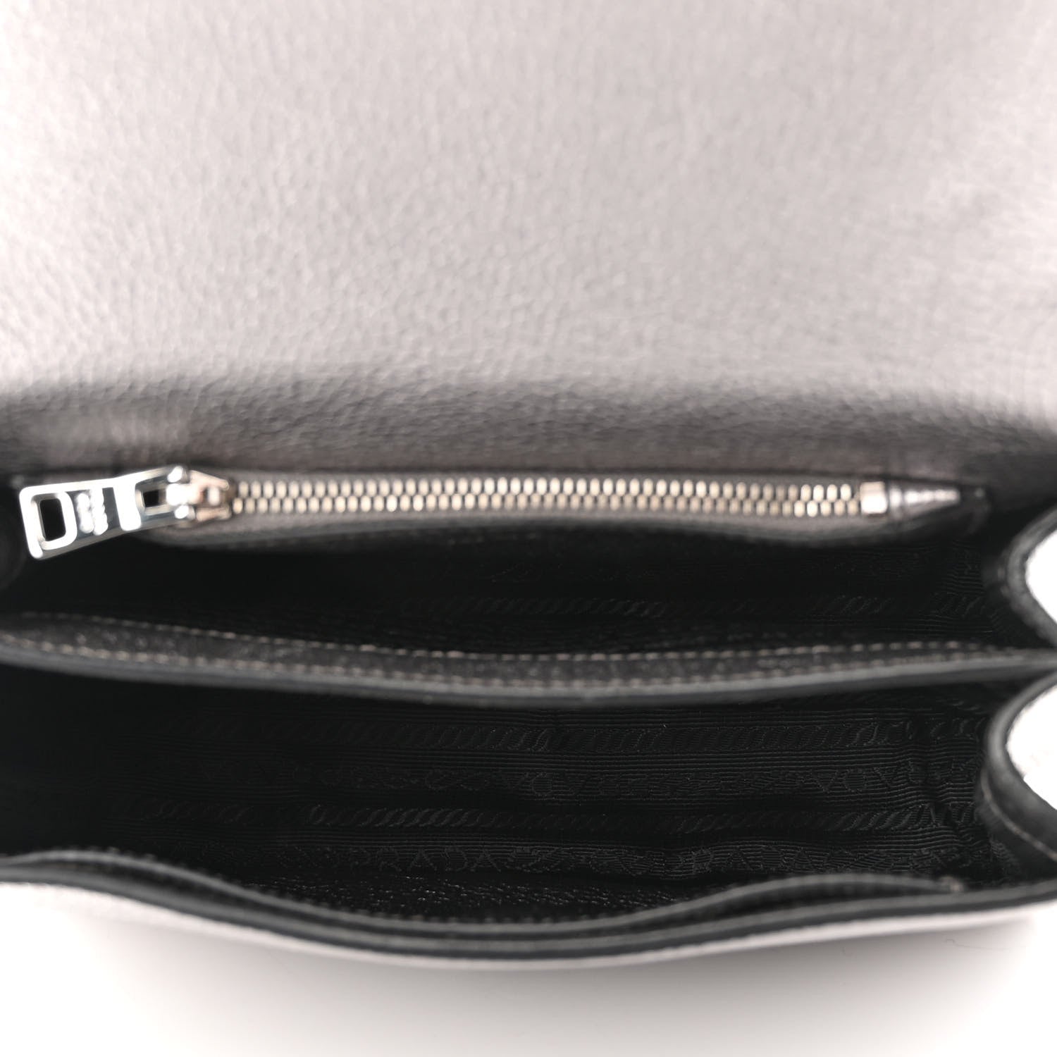 Prada Metallic Vitello Daino Flap Crossbody Cromo 5 of 8