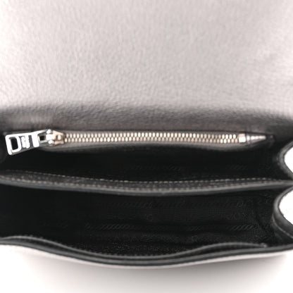 Prada Metallic Vitello Daino Flap Crossbody Cromo 5 of 8