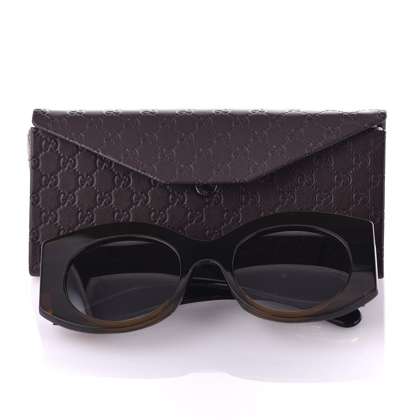 Acetate Round Frame Sunglasses GG 0177S Brown