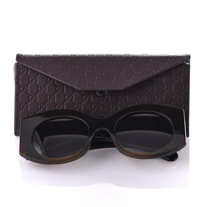 Gucci Acetate Round Frame Sunglasses GG 0177S Brown 8 of 8