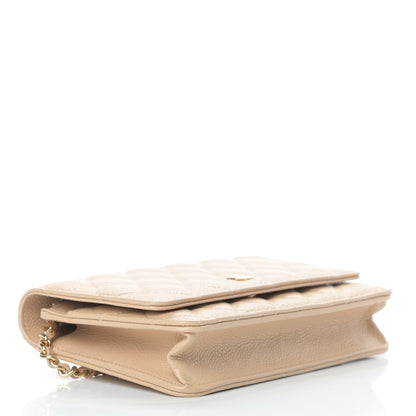 Chanel Caviar Quilted Wallet On Chain WOC Beige 4 of 14
