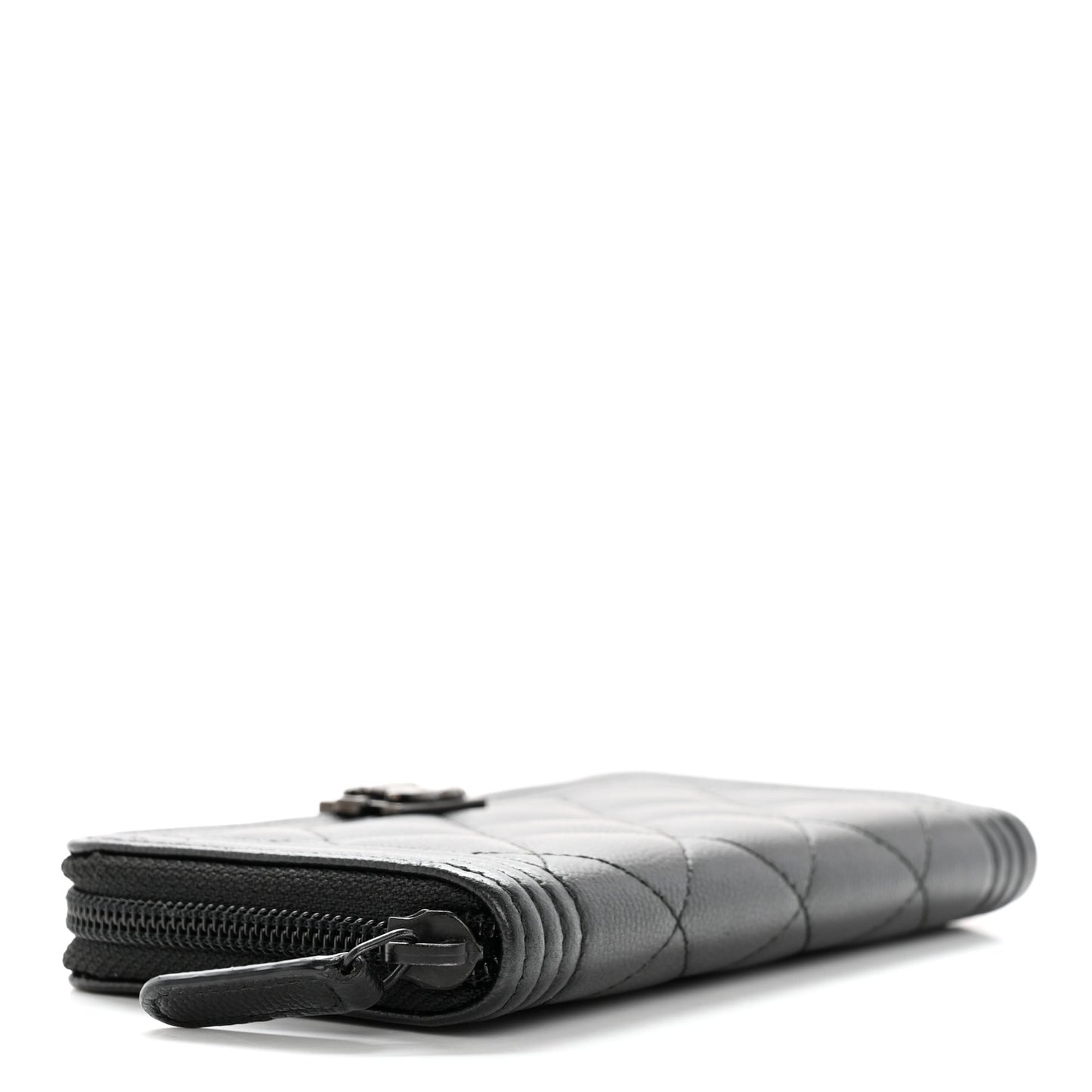 Caviar Quilted Small Boy Zip Around Wallet So Black