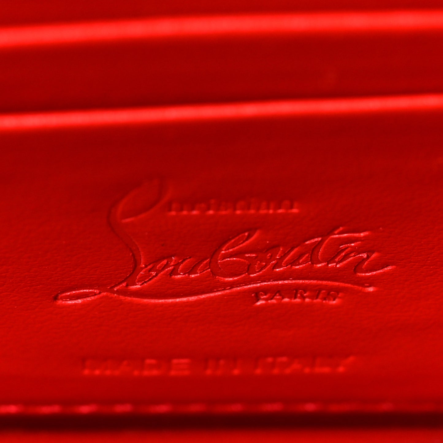 Metallic Calfskin Loubi54 Crossbody Clutch Red