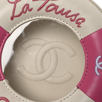 Chanel Lambskin Coco Lifesaver Round Bag Pink White 7 of 11