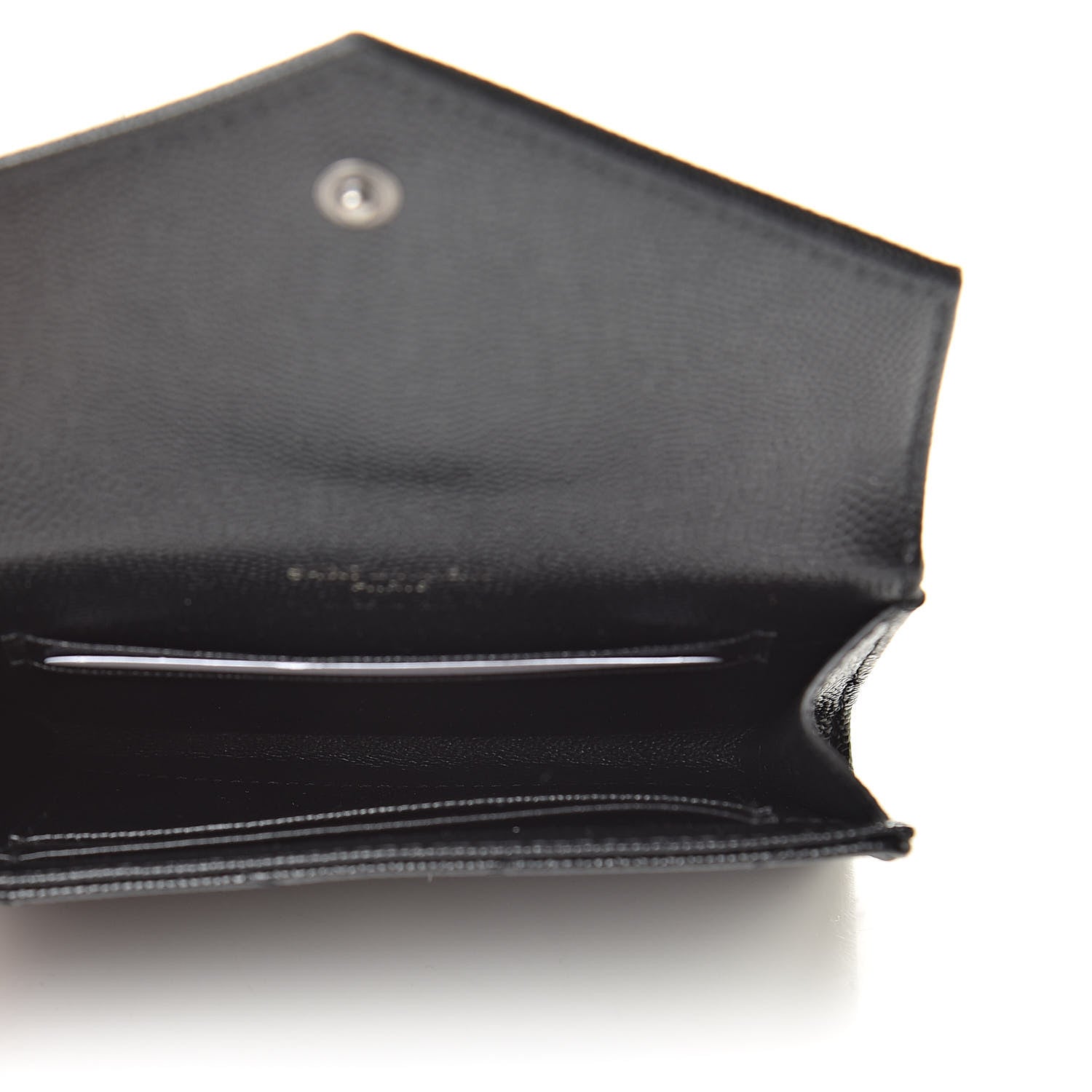 Saint Laurent Grain De Poudre Matelasse Chevron Small Monogram Envelope Wallet Black 5 of 7