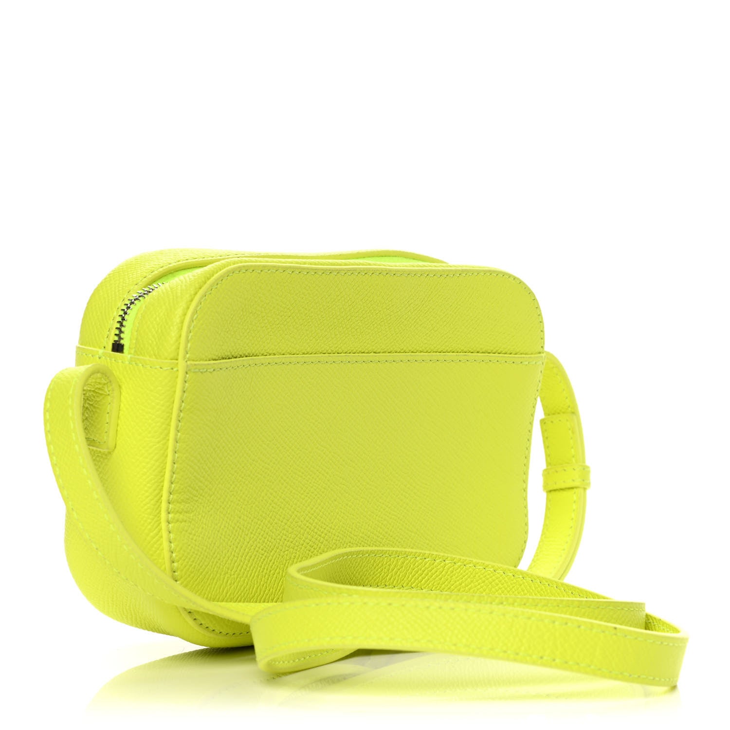 Balenciaga Signature Grained Calfskin Logo XS Ville Camera Bag Acid Green Black 3 of 11