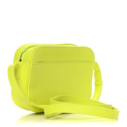 Balenciaga Signature Grained Calfskin Logo XS Ville Camera Bag Acid Green Black 3 of 11