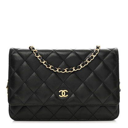 Chanel Lambskin Quilted Wallet On Chain WOC Black 1 of 13