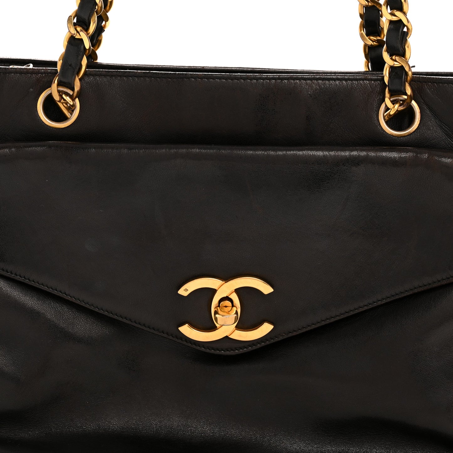 Lambskin Flap Shoulder Bag Black
