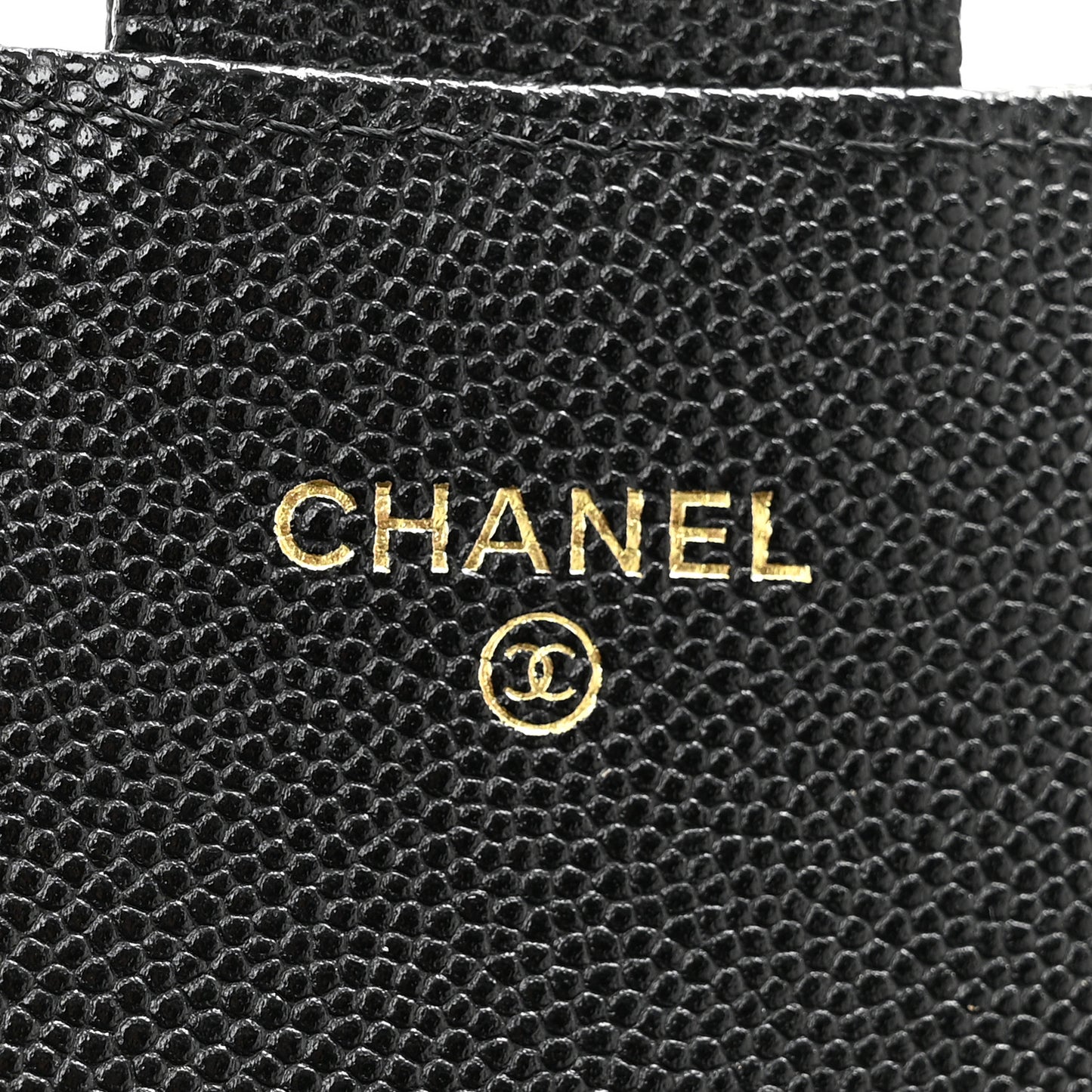 Caviar Quilted Phone Holder Wallet on Removable Chain Black