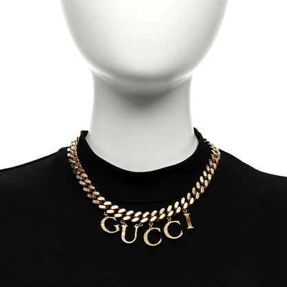 Gucci Script Choker Necklace Gold 2 of 4