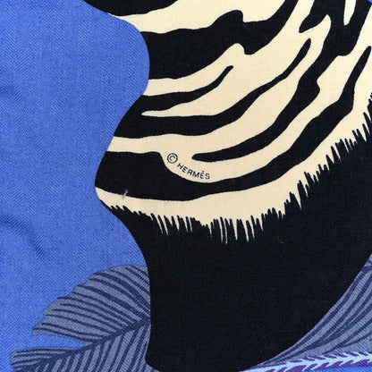 Hermes Cashmere Silk Zebra Pegasus Shawl 140 Lavender Fuchsia Marine 2 of 4