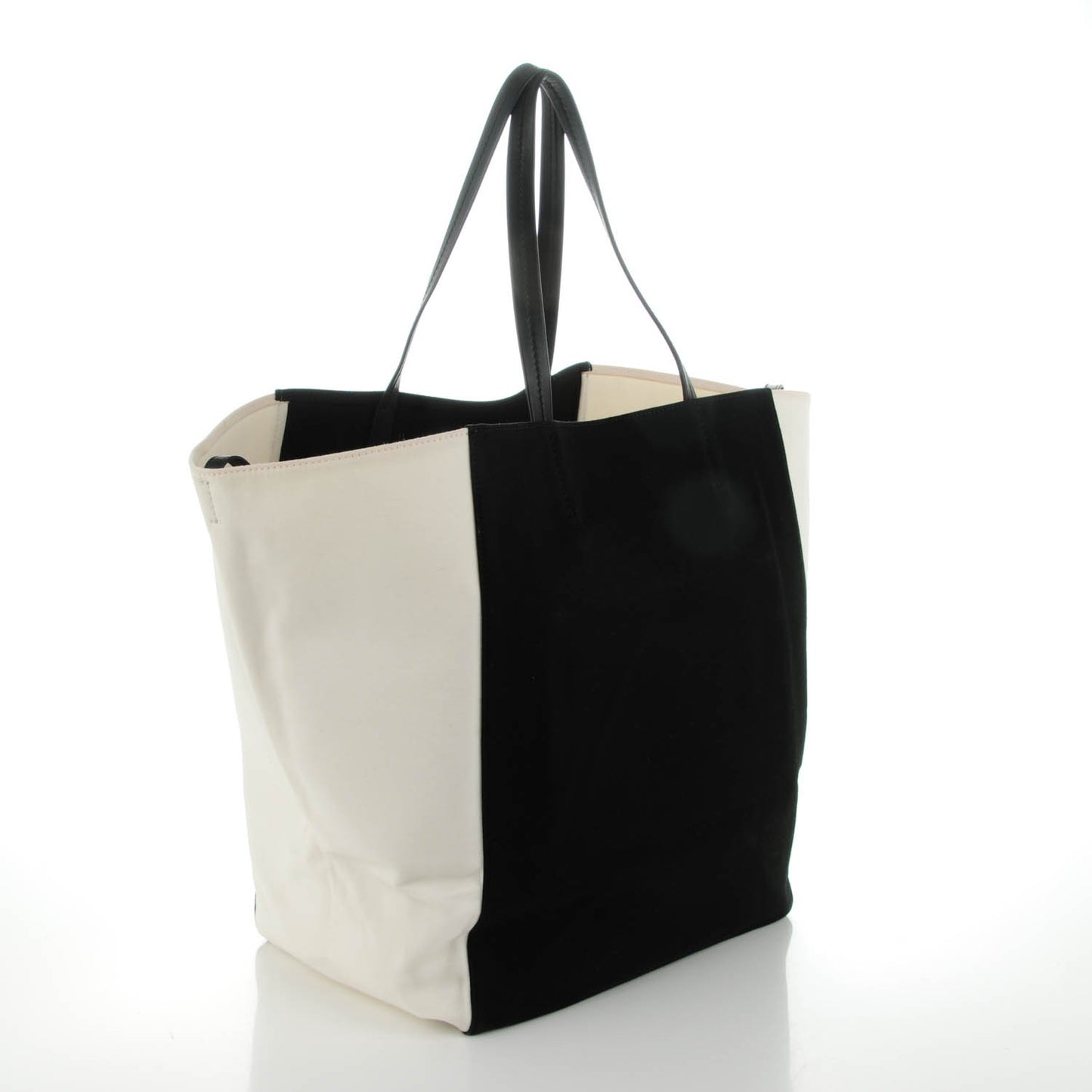 Cotton Large Phantom Luggage Bi-Cabas Black White