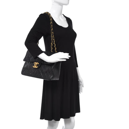 Chanel Lambskin Quilted XL Jumbo Single Flap Black 2 of 16