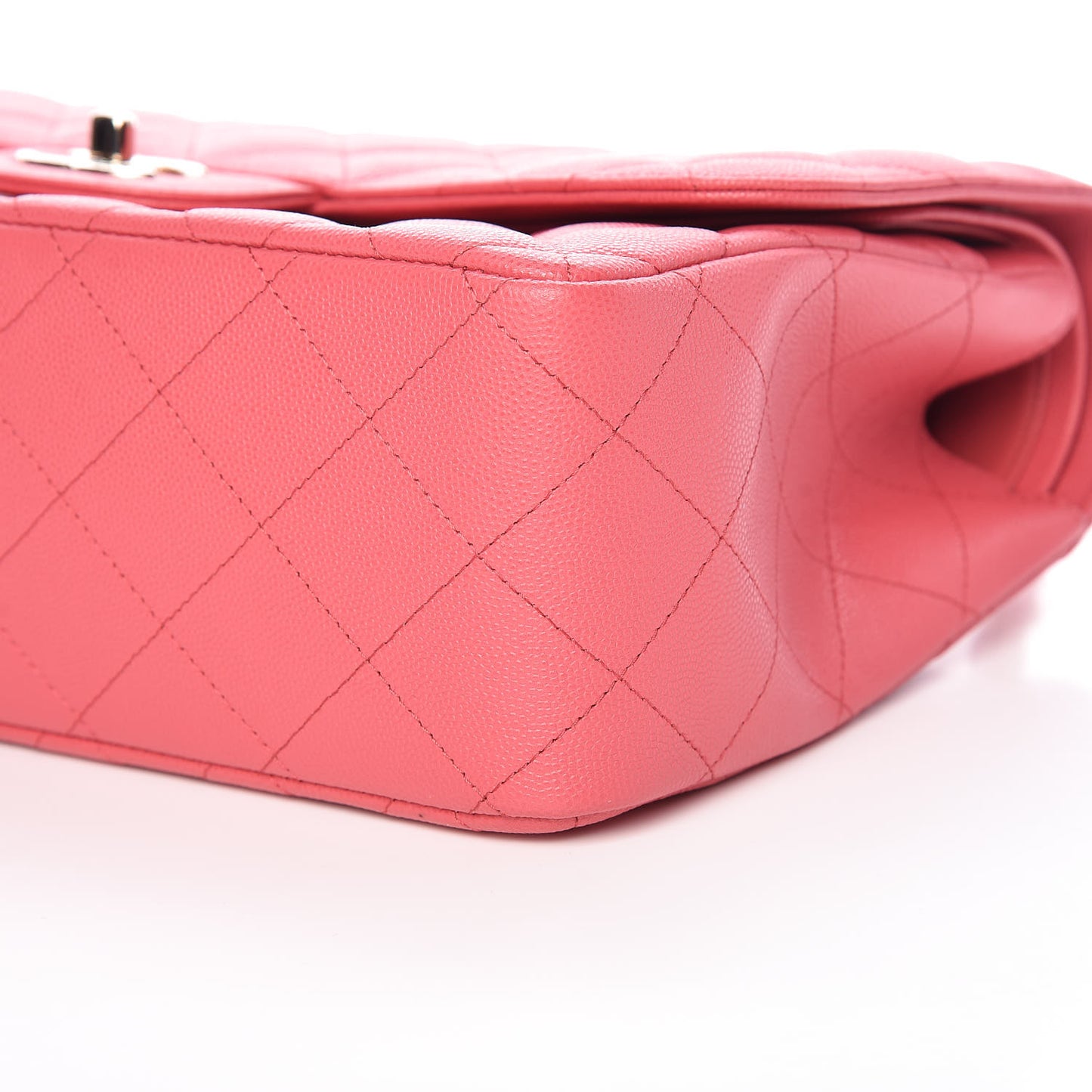 Caviar Quilted Jumbo Double Flap Dark Pink