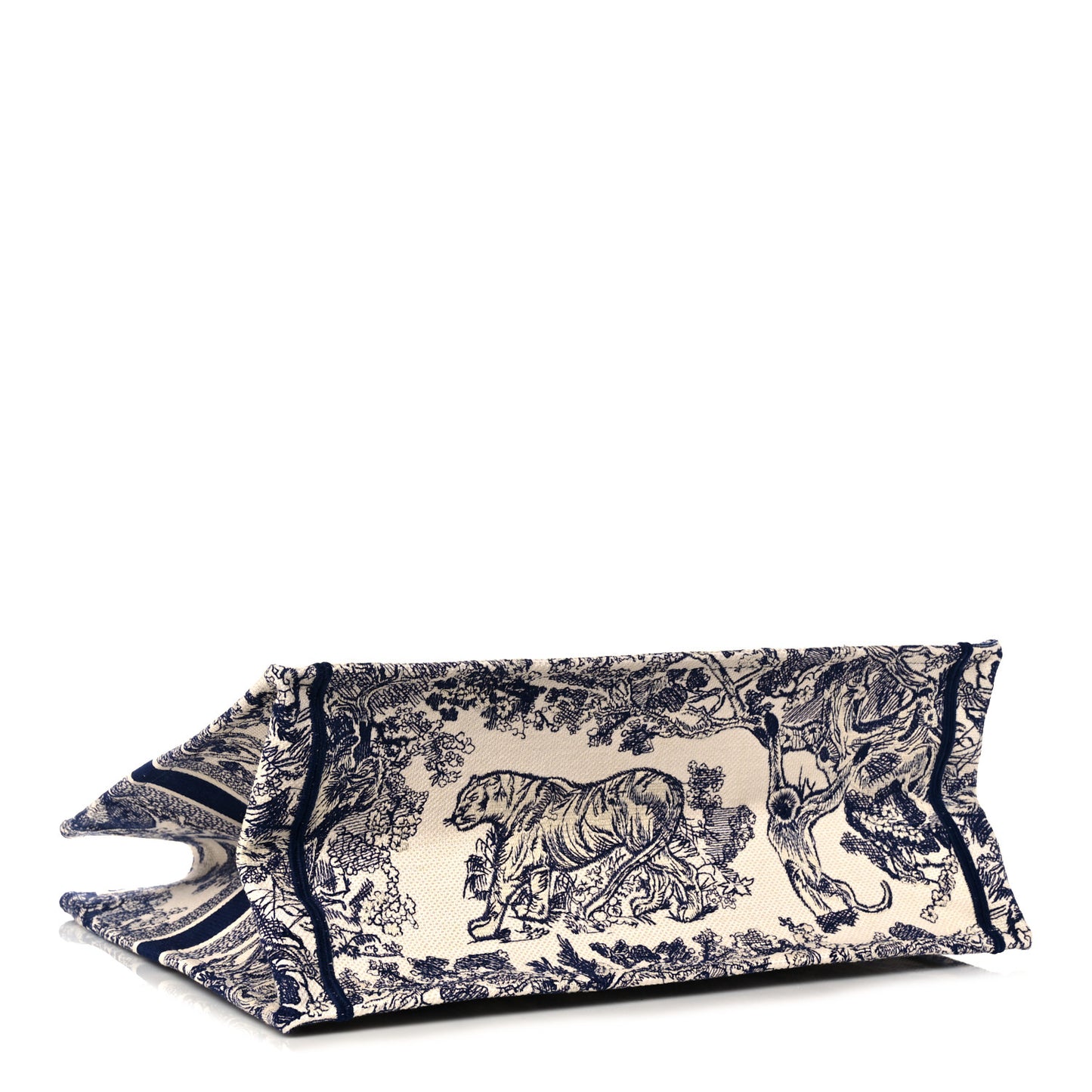Canvas Embroidered Large Dioriviera Toile De Jouy Book Tote Blue