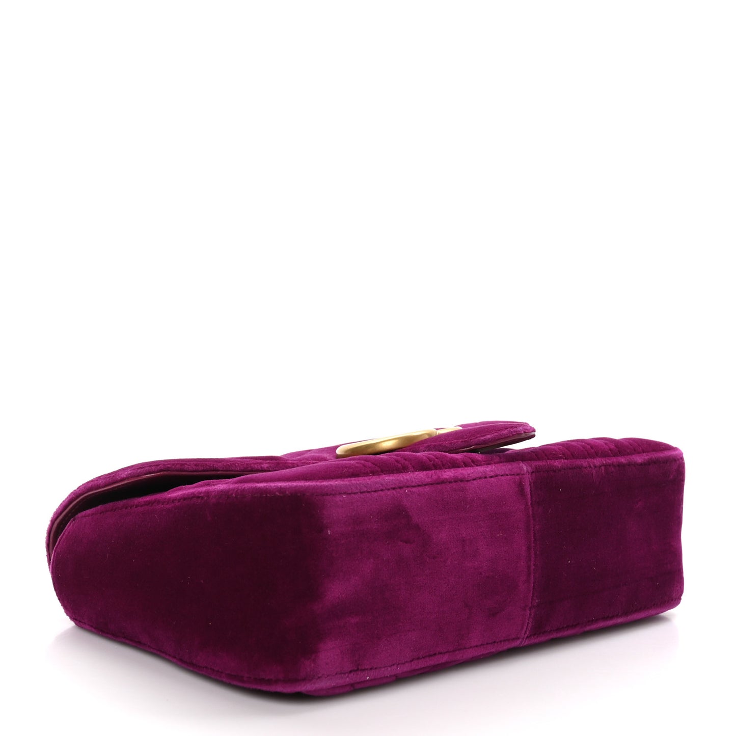 Velvet Matelasse Small GG Marmont Shoulder Bag Fuchsia Violet Cyclamen