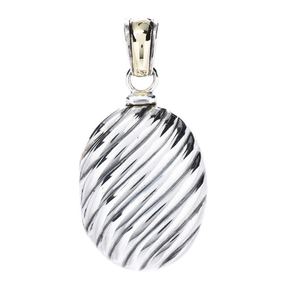 David Yurman Sterling Silver 18K Yellow Gold Oval Cable Locket Pendant 1 of 6