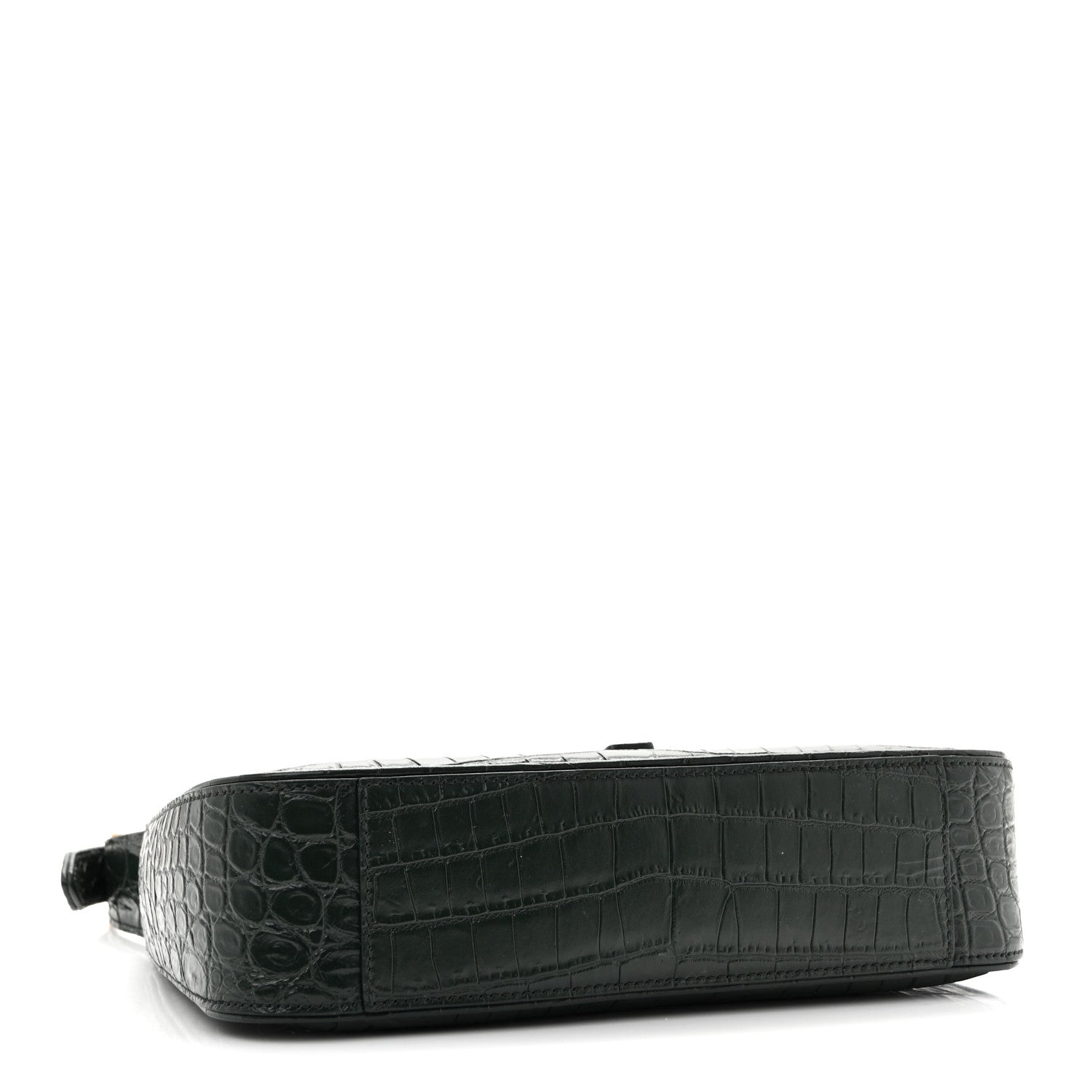 Saint Laurent Calfskin Crocodile Embossed LE 5 A 7 Hobo Vert Fonce 4 of 13