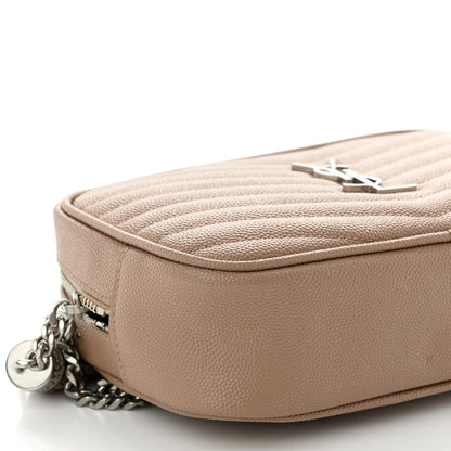 Saint Laurent Grain De Poudre Matelasse Monogram Mini Lou Camera Bag Dark Beige 9 of 10