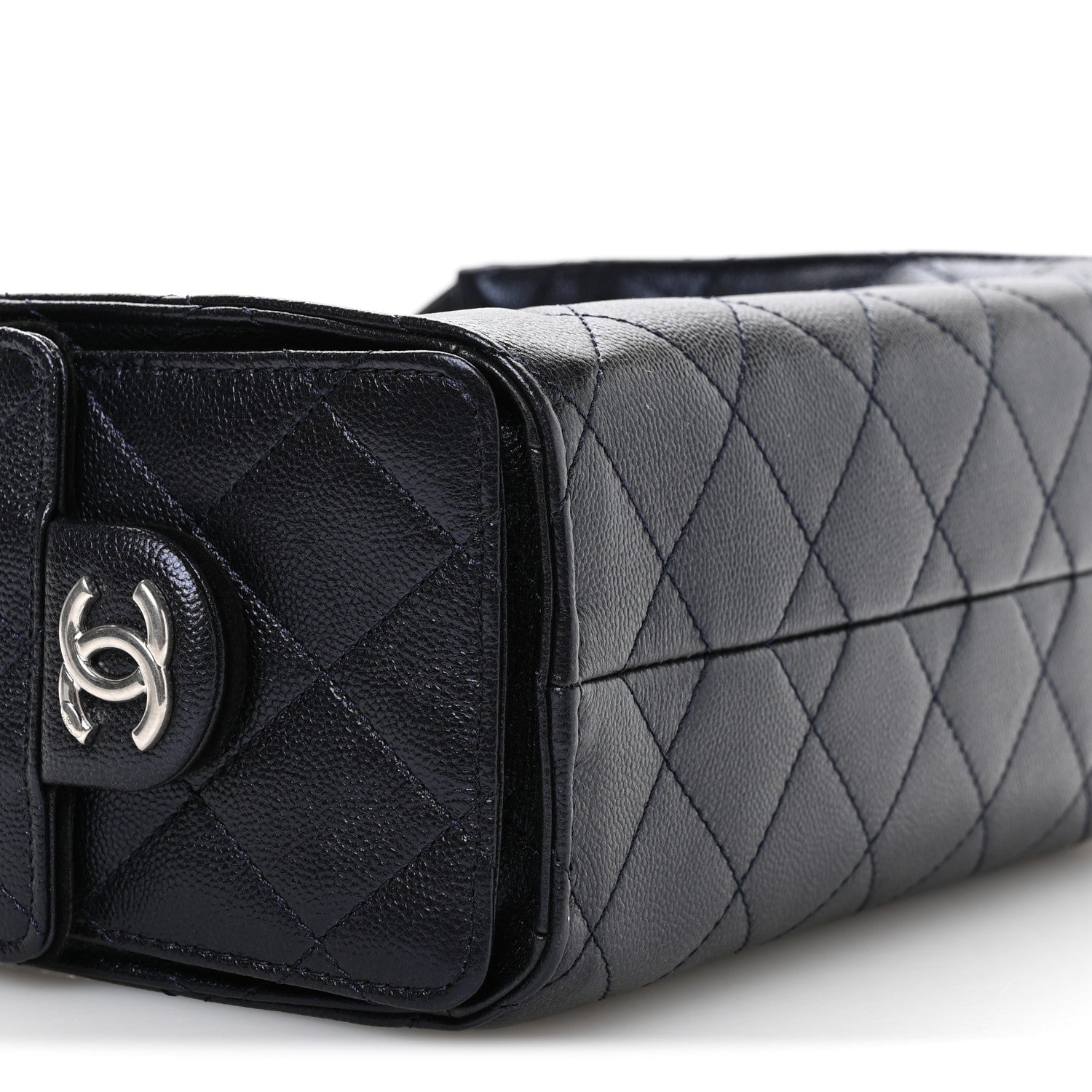Chanel Metallic Caviar Quilted Mini Chanel 25 Handbag Dark Blue 9 of 11
