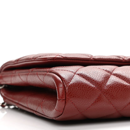 Chanel Caviar Quilted Clutch With Chain Flap Dark Red 9 of 11