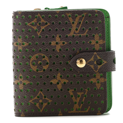 Louis Vuitton Monogram Perforated Compact Zipped Wallet Green 1 of 7