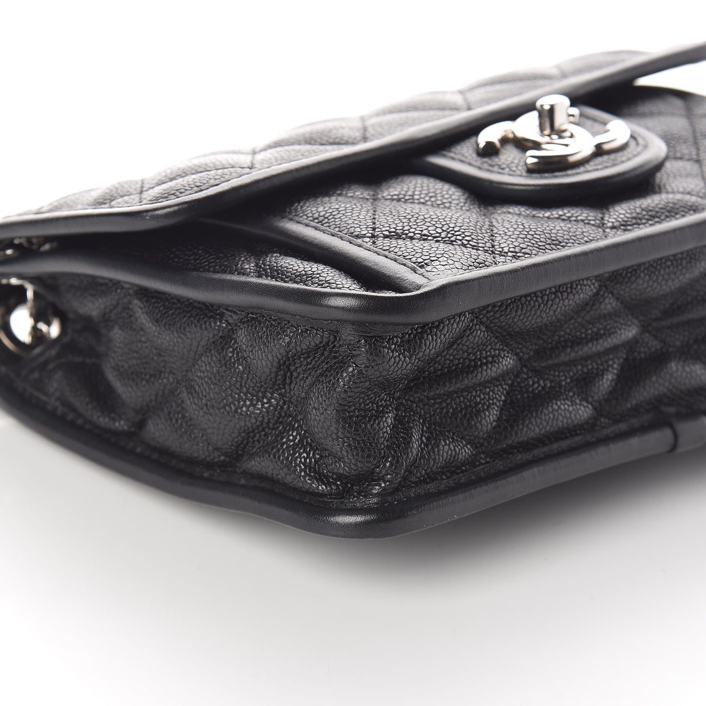 Caviar Quilted Mini French Riviera Flap Black