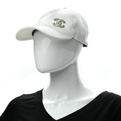 Chanel Cotton Sequin CC Cap Hat Ivory 2 of 7