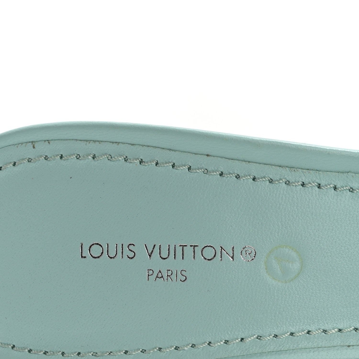 Louis Vuitton Lambskin Embossed Monogram Revival High Heel Mules 40 Light Blue 6 of 12