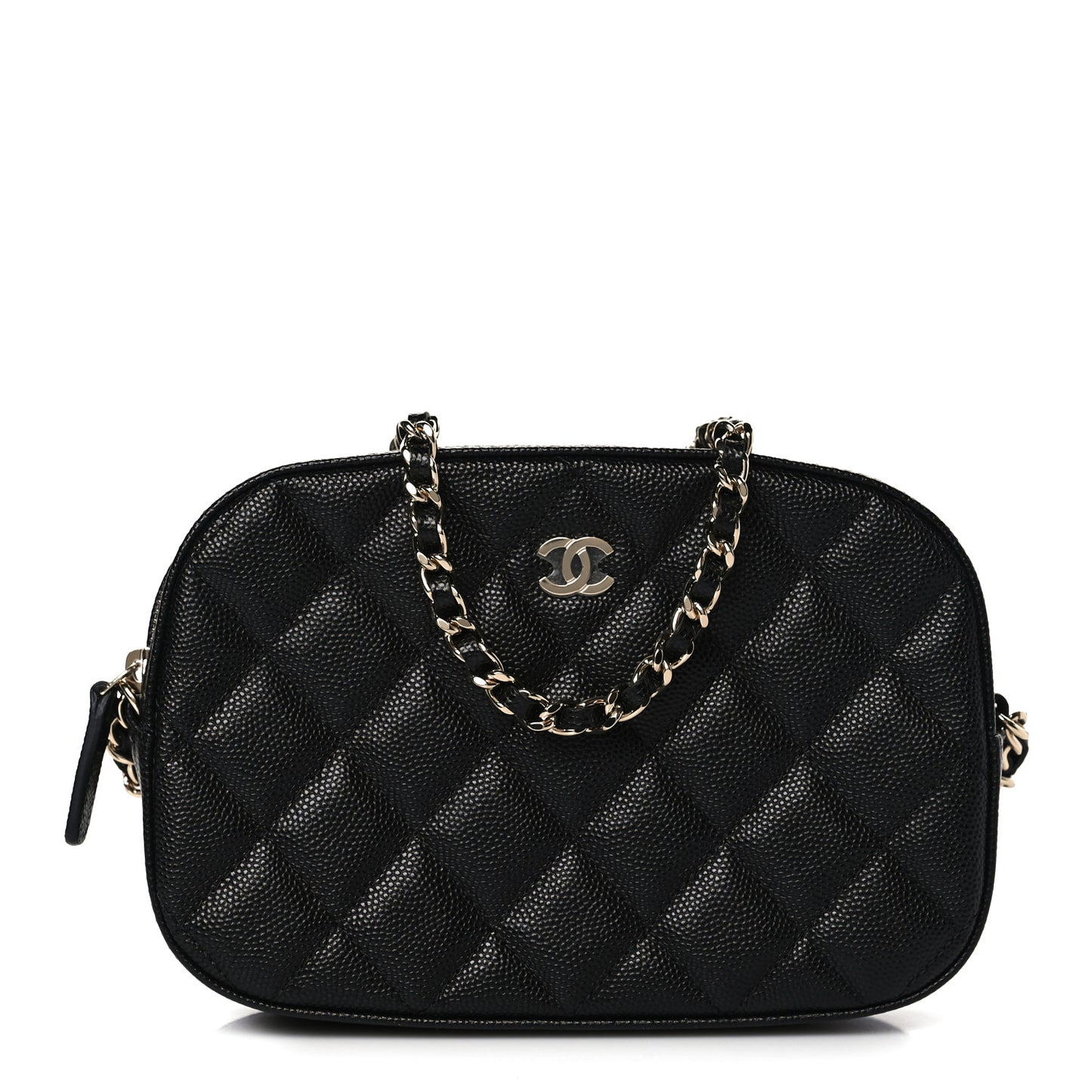 Caviar Quilted Vanity With Chain Black