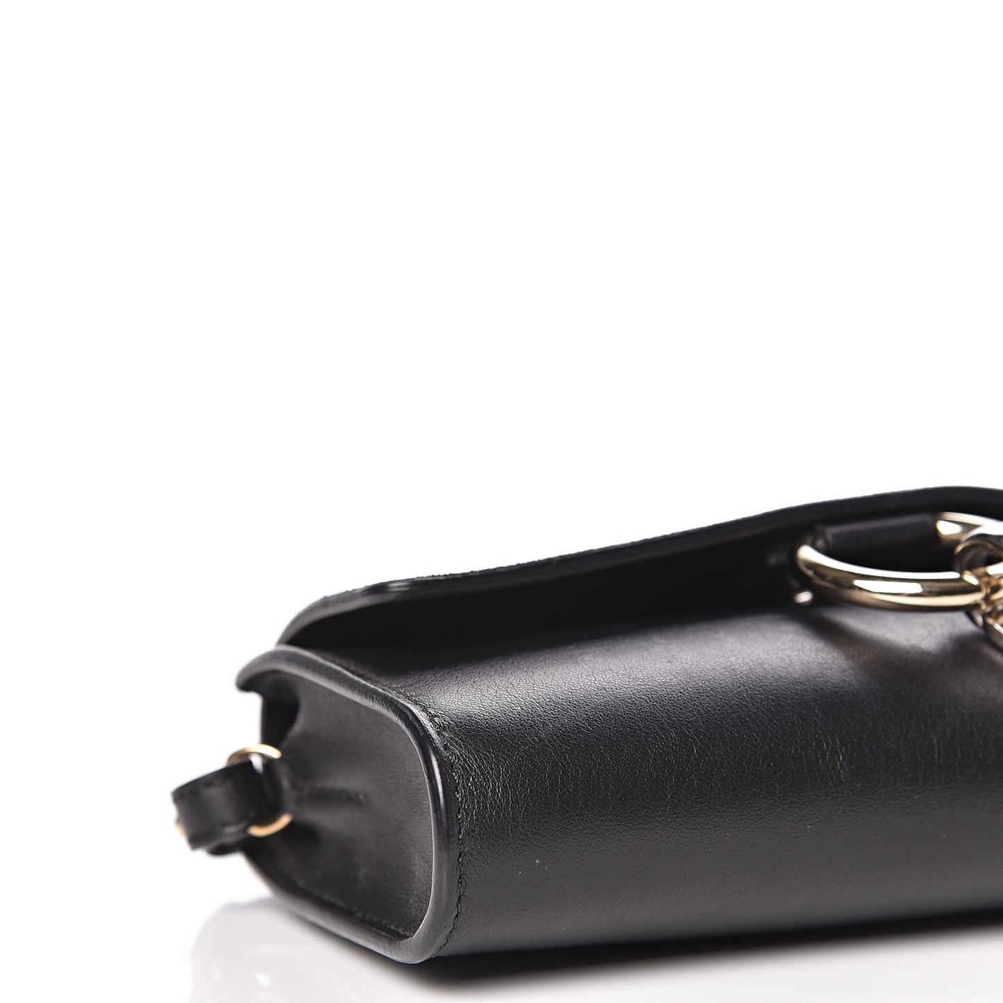 Suede Calfskin Mini Faye Shoulder Bag Black