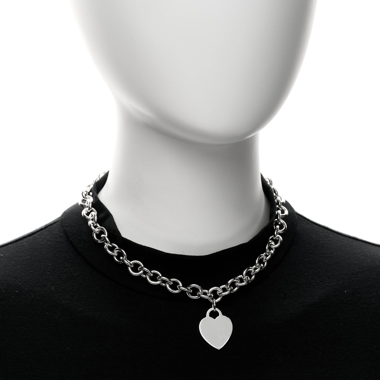 Sterling Silver Heart Tag Pendant Necklace