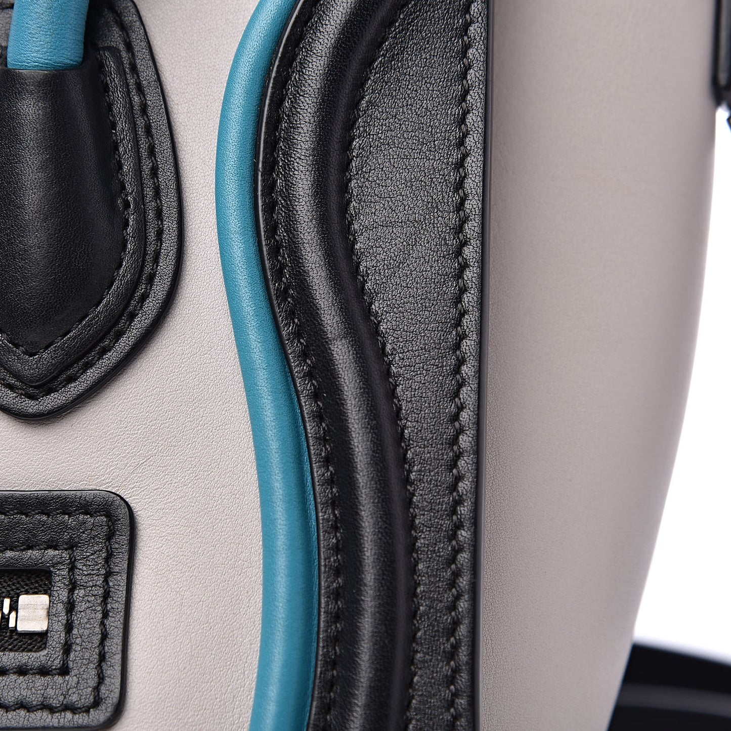 Smooth Calfskin Nano Tri-Color Luggage Turquoise