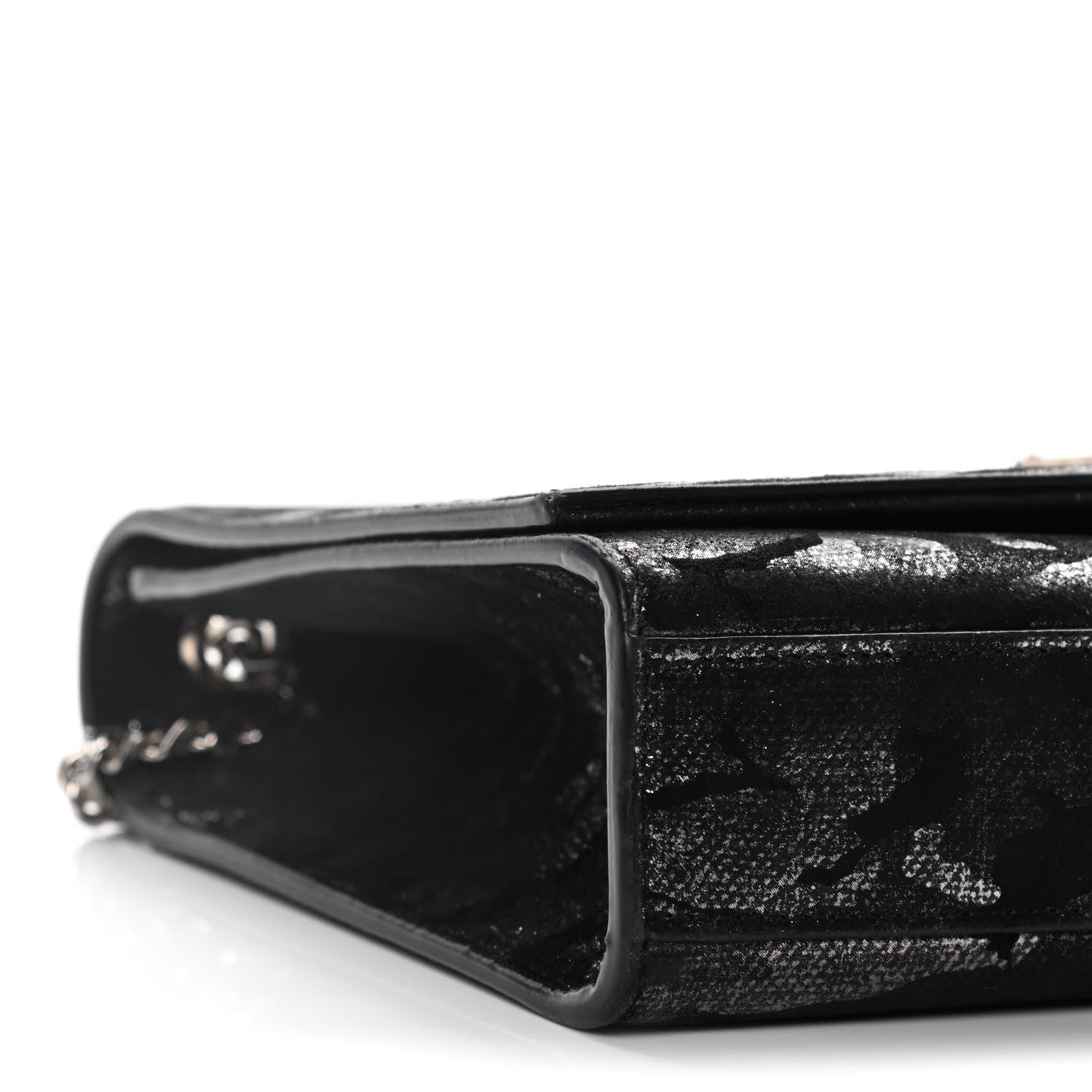 Saint Laurent Metallic Fabric Camouflage Medium Classic Monogram Kate Tassel Satchel Black 10 of 12