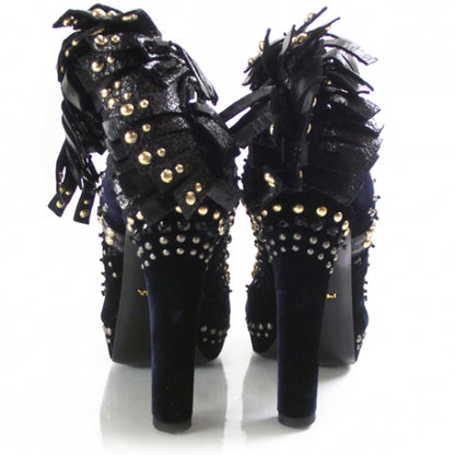 Prada Velvet Studded Mohawk Pumps 38 3 of 6