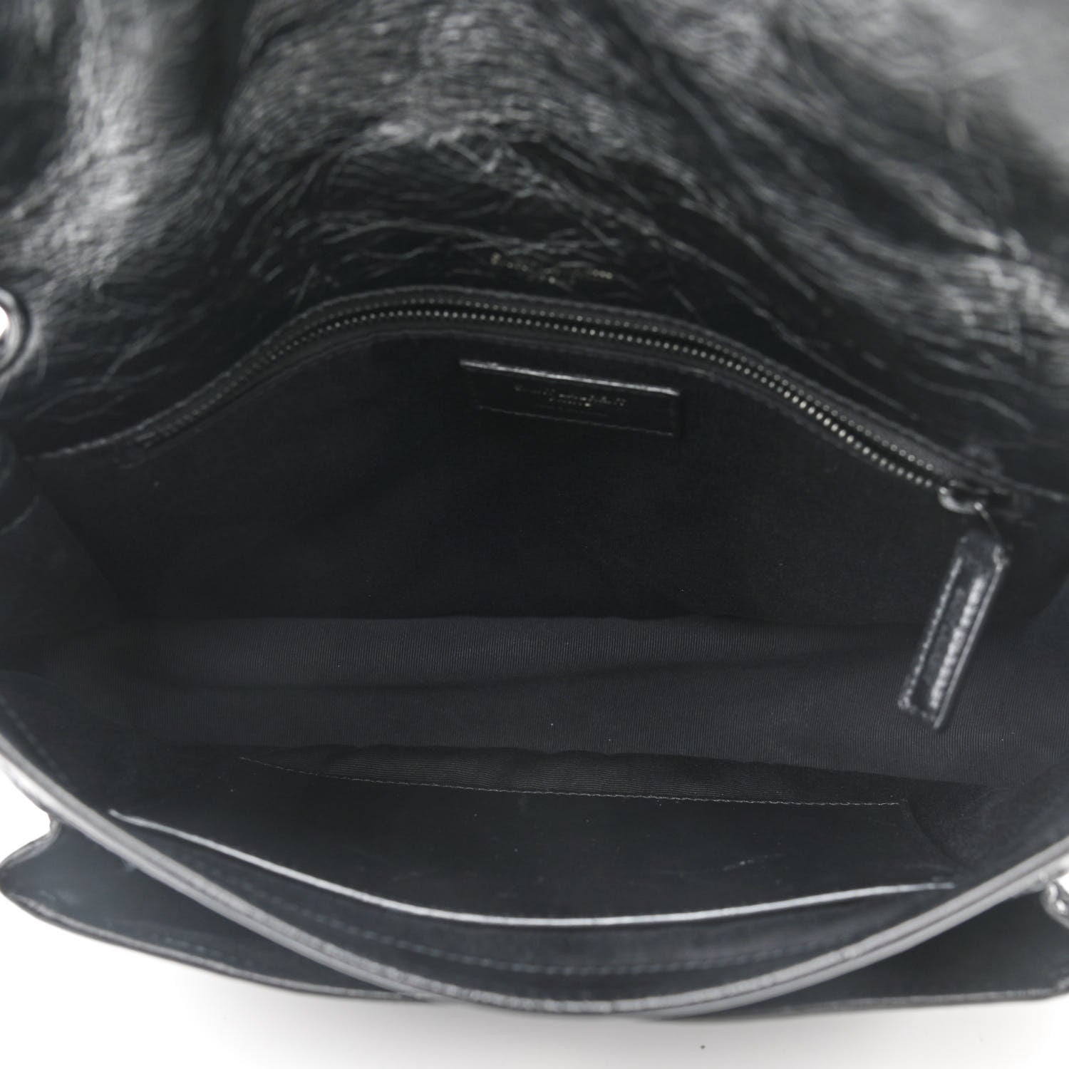 Saint Laurent Crinkled Calfskin Matelasse Monogram Medium Niki Chain Satchel Black 5 of 9