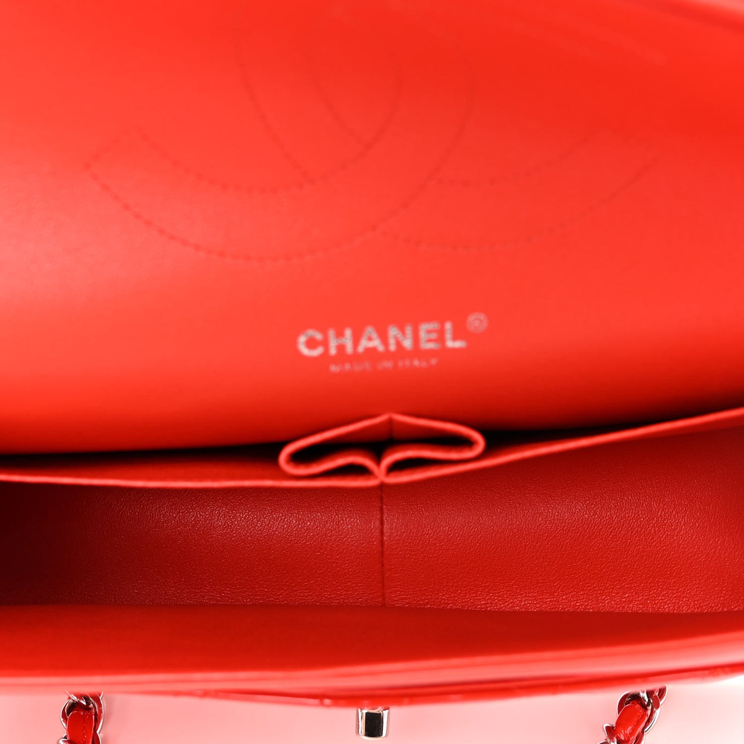Patent Quilted Jumbo Double Flap Red