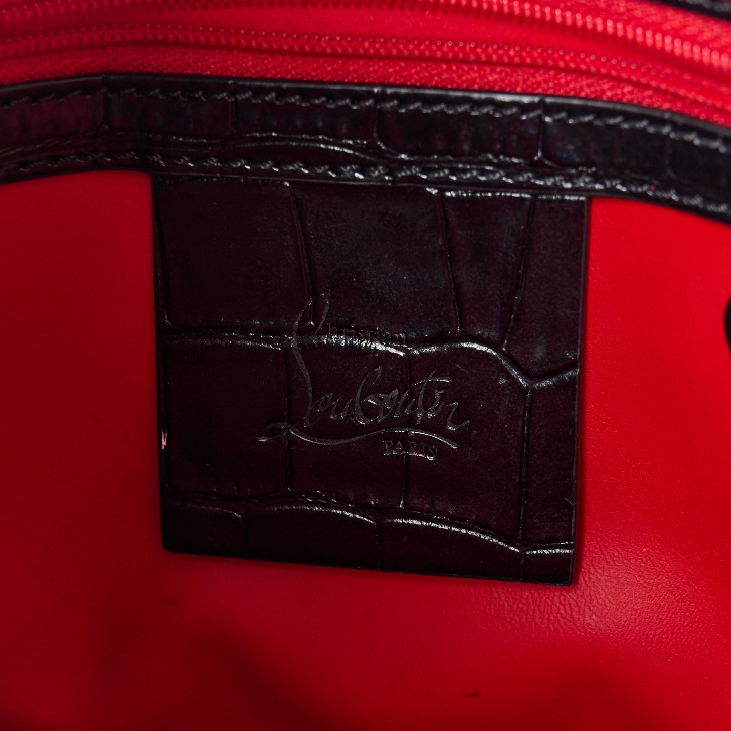 Calfskin Crocodile Embossed Mini Paloma Black