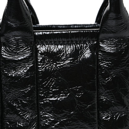 Marc Jacobs Shiny Crinkled Calfskin Mini The Tote Bag Black 8 of 10