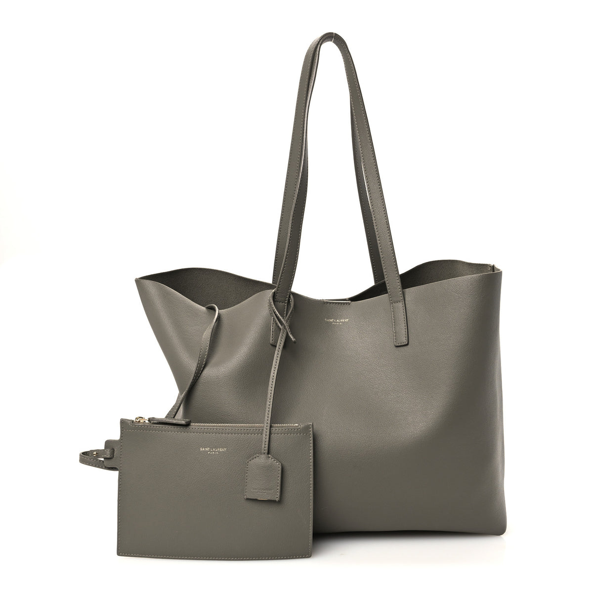 Calfskin Large Shopping Tote Kaki Militaire