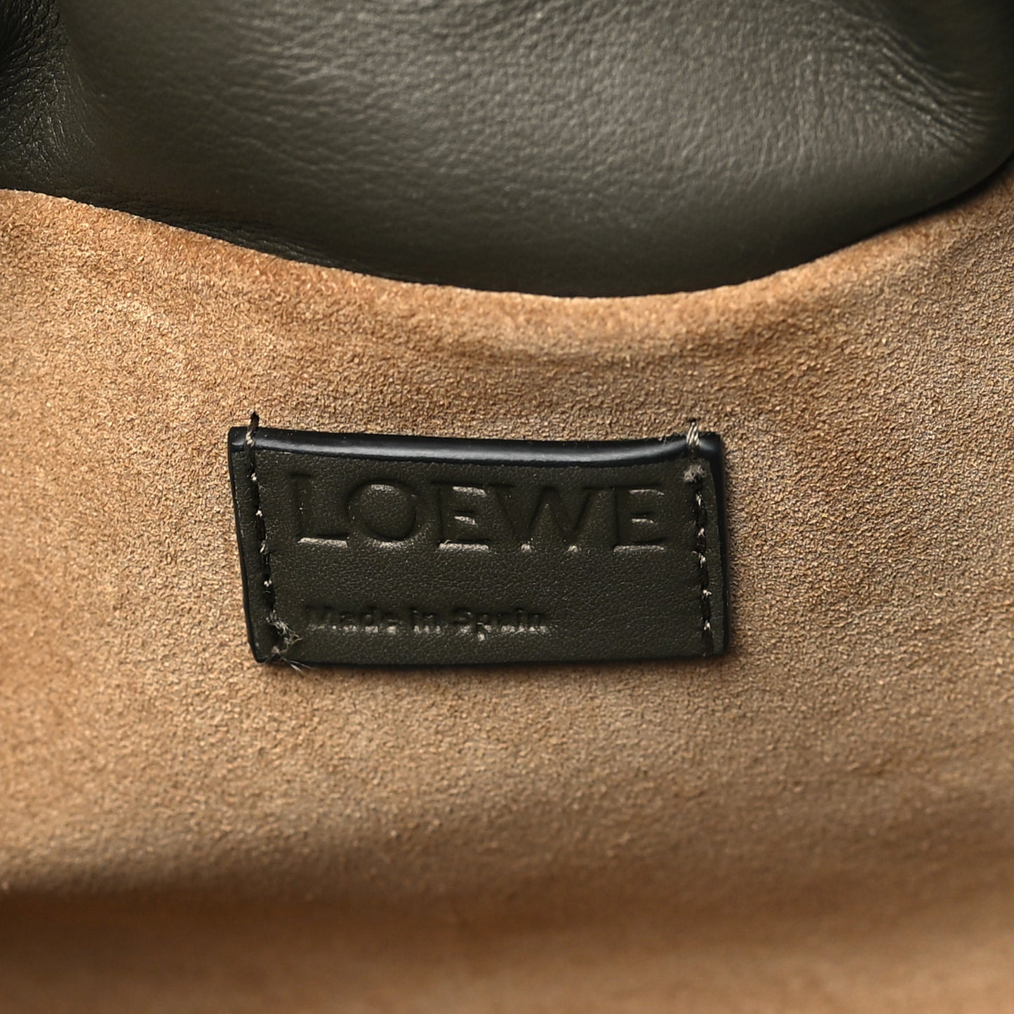 Calfskin Mini Flamenco Knot Clutch Dark Khaki