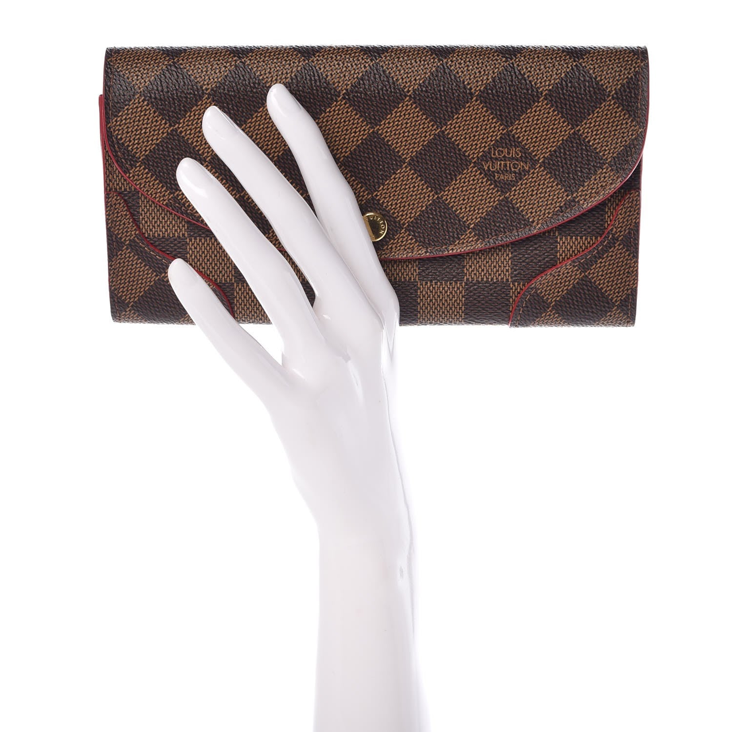 Louis Vuitton Damier Ebene Caissa Wallet Cherry 2 of 6