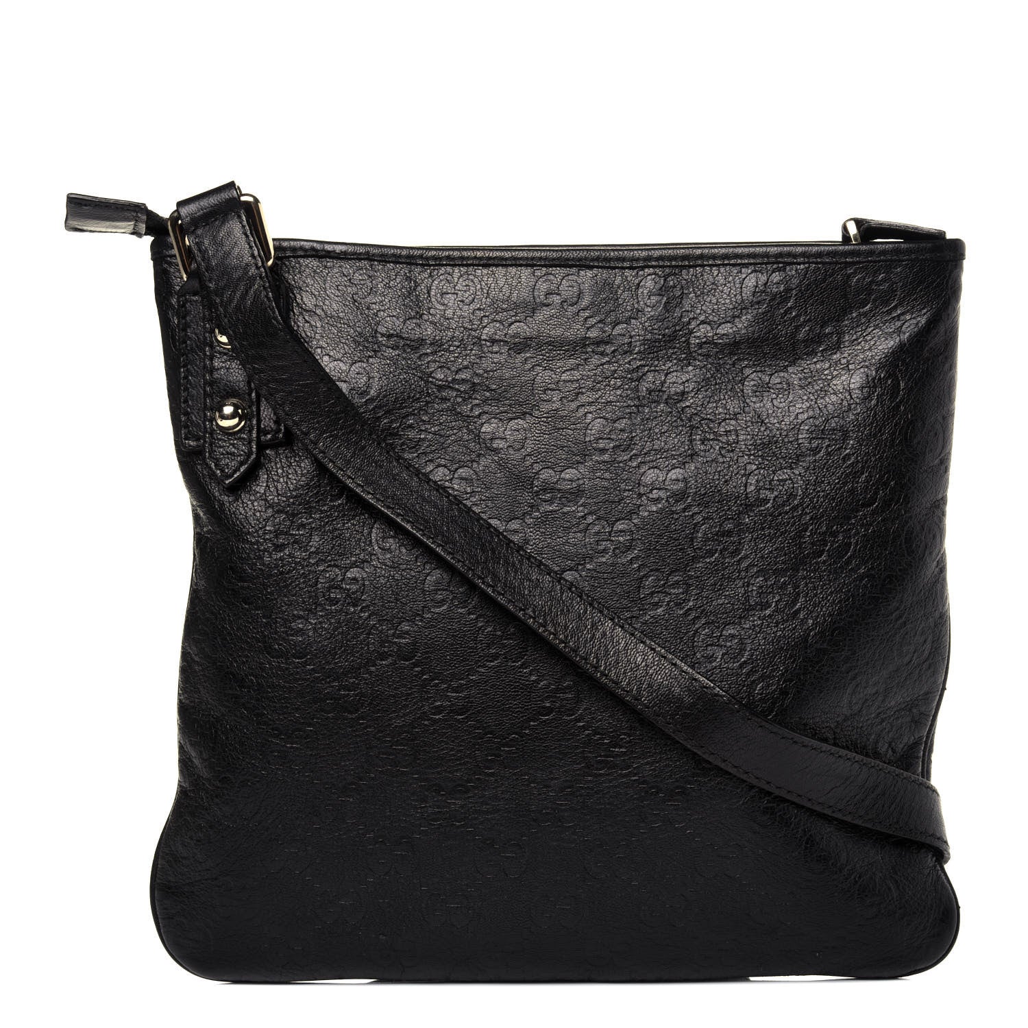 Gucci Guccissima Flat Messenger Bag Dark Brown 1 of 13