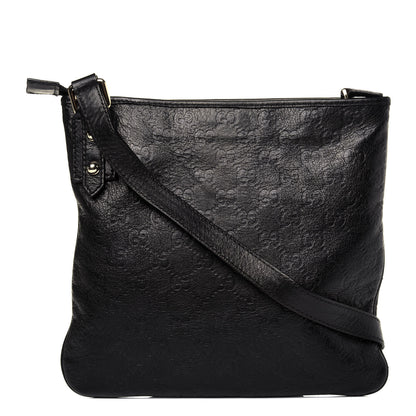 Gucci Guccissima Flat Messenger Bag Dark Brown 1 of 13