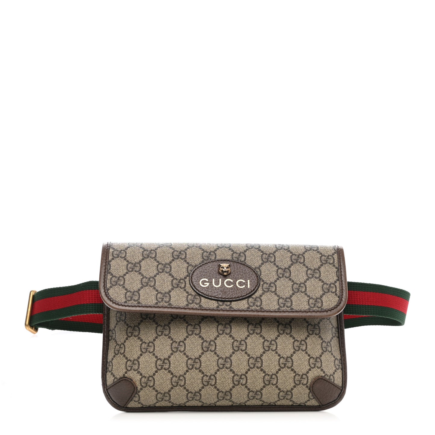 GG Supreme Monogram Neo Vintage Web Belt Bag Brown