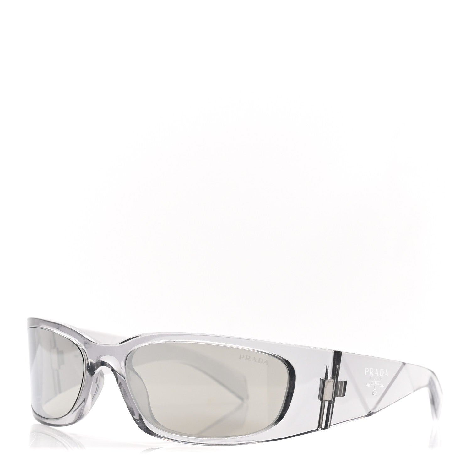 Prada Acetate Symbole Sunglasses SPR A19 Transparent Grigio 1 of 8