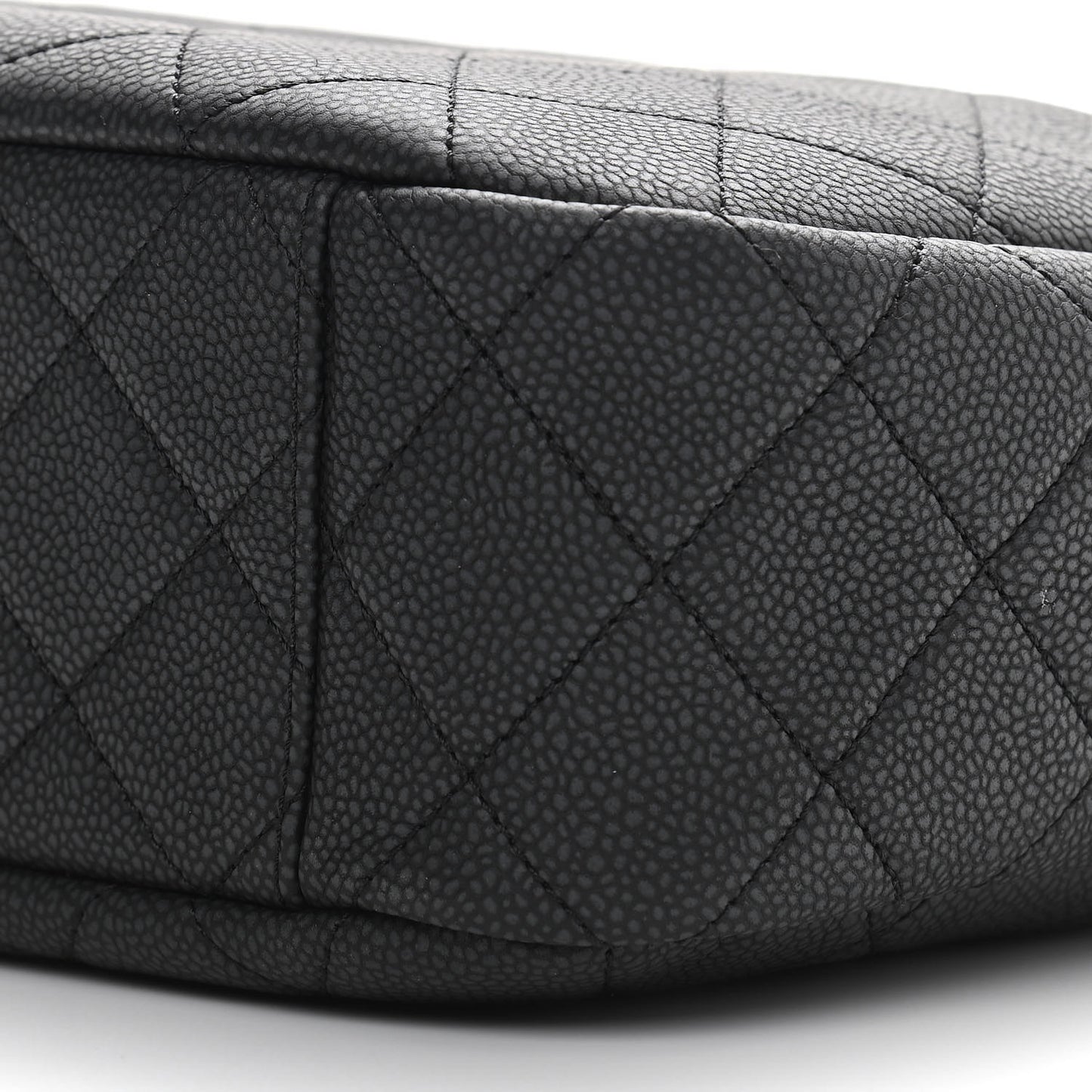 Caviar Quilted Large Coco Tassel Camera Case Black